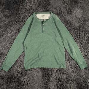 L.L.Bean Men's Vintage Soft Knit Henley Shirt in Dark Green